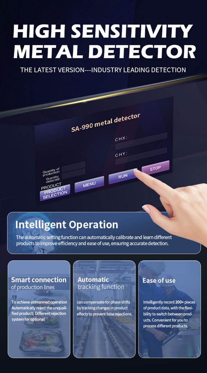 Πλαστικό, καουτσούκ, κρέας, μπισκότα, σνακ, μεταφορέας, κατεψυγμένα τρόφιμα, βιομηχανικός ανιχνευτής μετάλλων 1