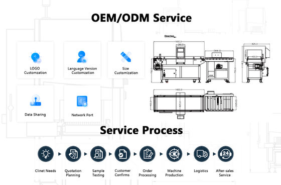 Ακριβής ανιχνευτής μετάλλων τροφίμων με διαστάσεις 1200mm X 800mm X 1200mm και ακρίβεια ± 0,1 G