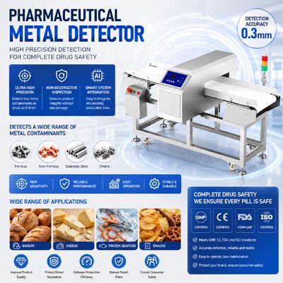 Όλα τα είδη μετάλλων Μεταφορέας Τροφίμων Factory Meat Food Seafood Chocolate Cookies Nuts Ανιχνευτής μετάλλων